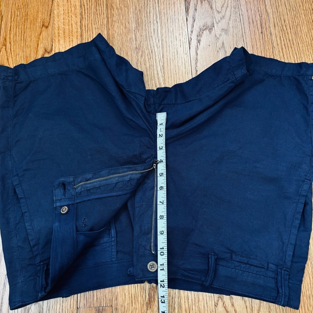 Polo Ralph Lauren Men’s 38 Mid Rise Straight Fit Navy Blue Linen Cotton Shorts - Picture 10 of 16